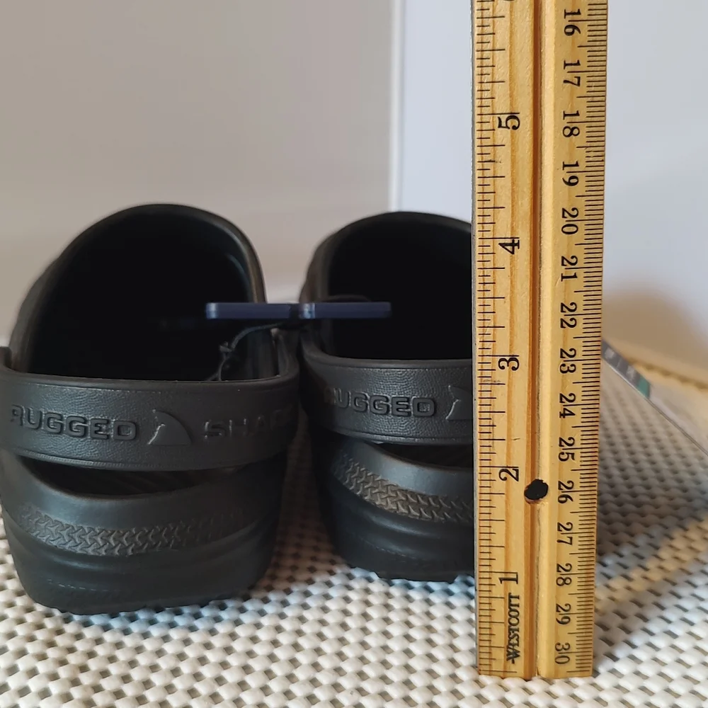 Rugged Shark Little Boys Size 13 Eva Clogs Black NWT